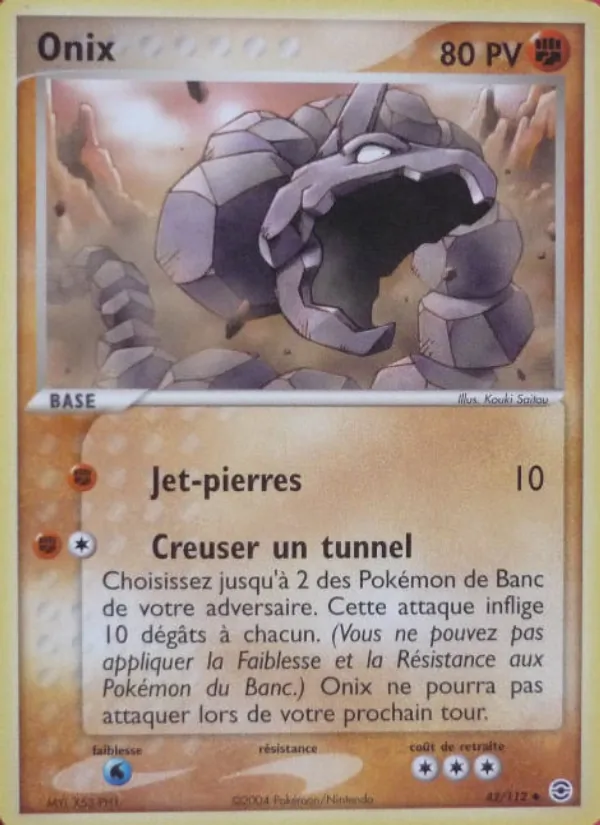 Carte Pokémon Onix de l'extension EX Rouge Feu & Vert Feuille
