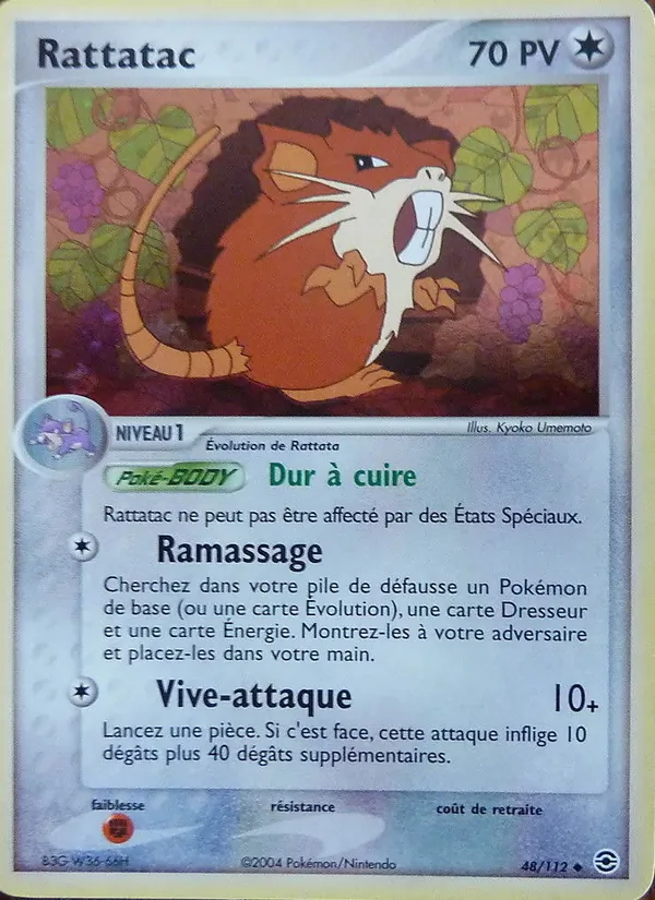 Carte Pokémon Rattatac de l'extension EX Rouge Feu & Vert Feuille