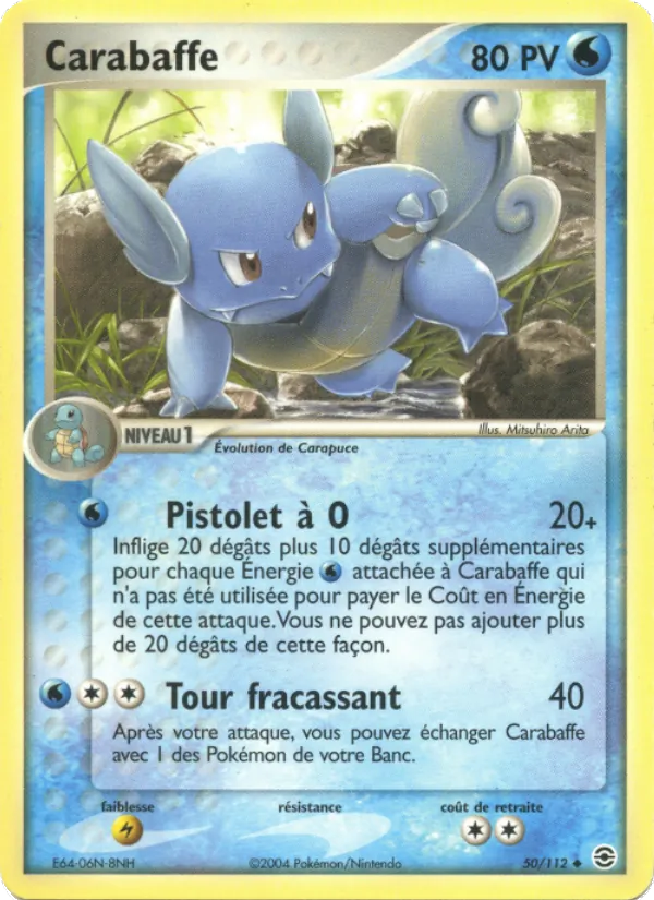 Carte Pokémon Carabaffe de l'extension EX Rouge Feu & Vert Feuille