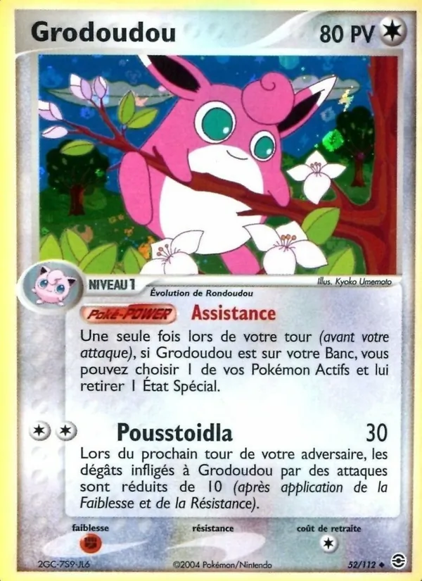 Carte Pokémon Grodoudou de l'extension EX Rouge Feu & Vert Feuille