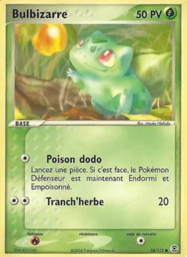 Carte Pokémon Bulbizarre de l'extension EX Rouge Feu & Vert Feuille