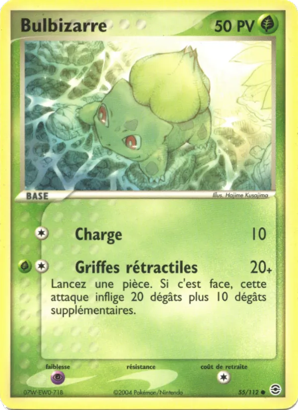 Carte Pokémon Bulbizarre de l'extension EX Rouge Feu & Vert Feuille
