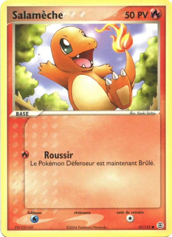 Carte Pokémon Salamèche de l'extension EX Rouge Feu & Vert Feuille