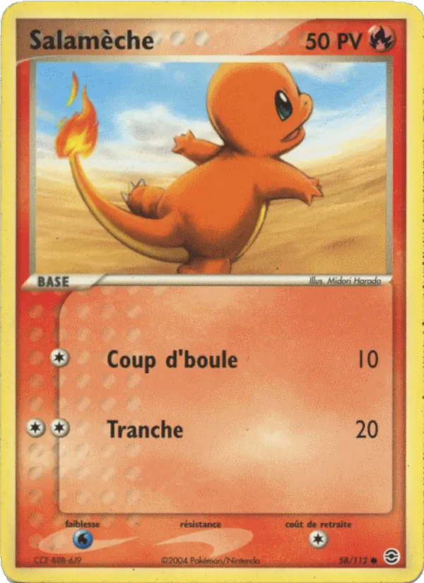 Carte Pokémon Salamèche de l'extension EX Rouge Feu & Vert Feuille