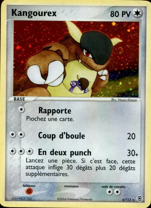 Carte Pokémon Kangourex de l'extension EX Rouge Feu & Vert Feuille