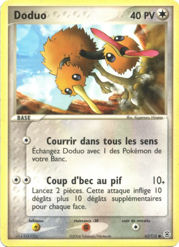 Carte Pokémon Doduo de l'extension EX Rouge Feu & Vert Feuille