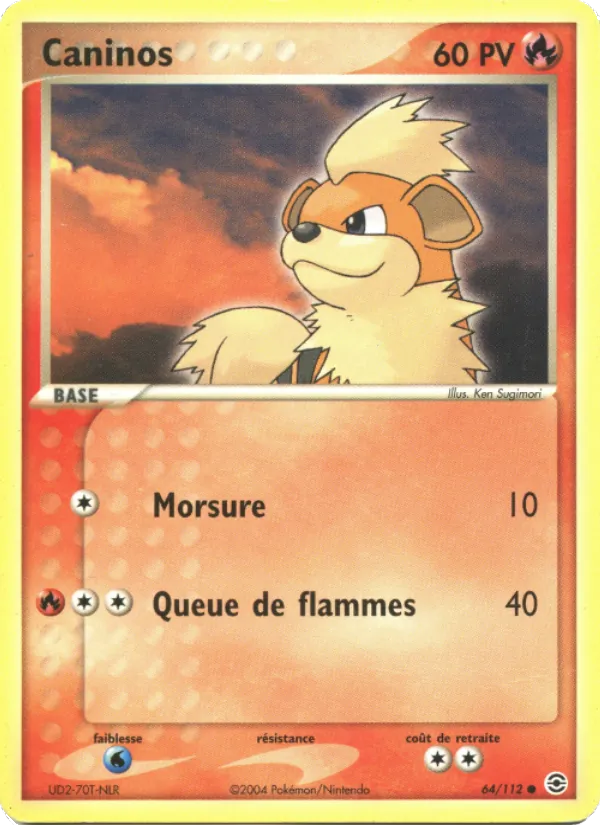 Carte Pokémon Caninos de l'extension EX Rouge Feu & Vert Feuille
