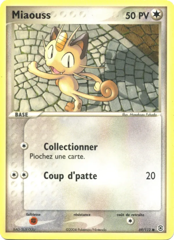 Carte Pokémon Miaouss de l'extension EX Rouge Feu & Vert Feuille