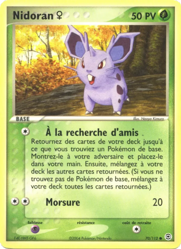 Carte Pokémon Nidoran ♀ de l'extension EX Rouge Feu & Vert Feuille