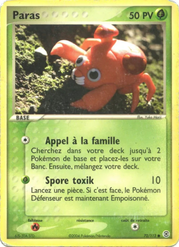 Carte Pokémon Paras de l'extension EX Rouge Feu & Vert Feuille