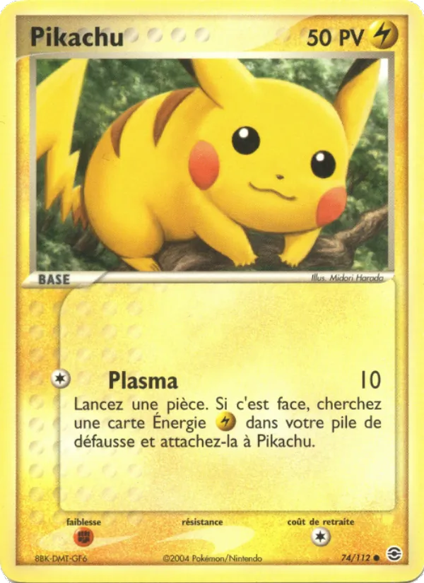 Carte Pokémon Pikachu de l'extension EX Rouge Feu & Vert Feuille