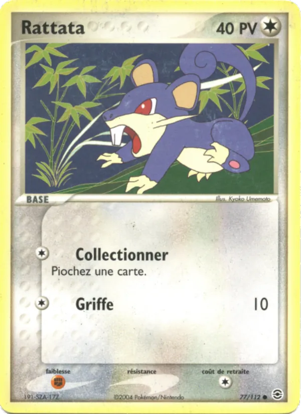 Carte Pokémon Rattata de l'extension EX Rouge Feu & Vert Feuille