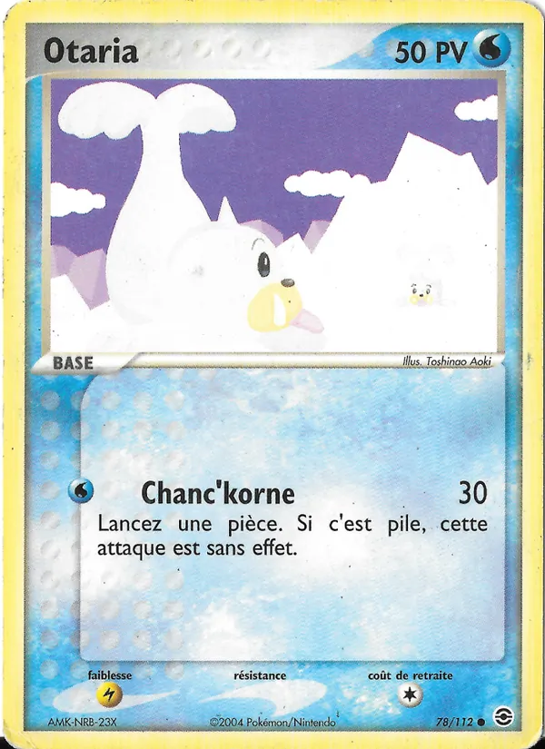 Carte Pokémon Otaria de l'extension EX Rouge Feu & Vert Feuille