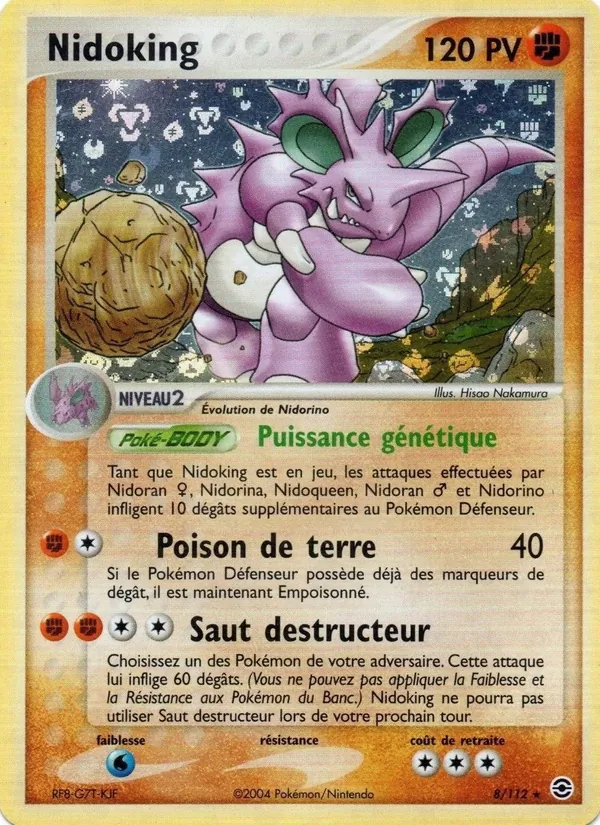 Carte Pokémon Nidoking de l'extension EX Rouge Feu & Vert Feuille