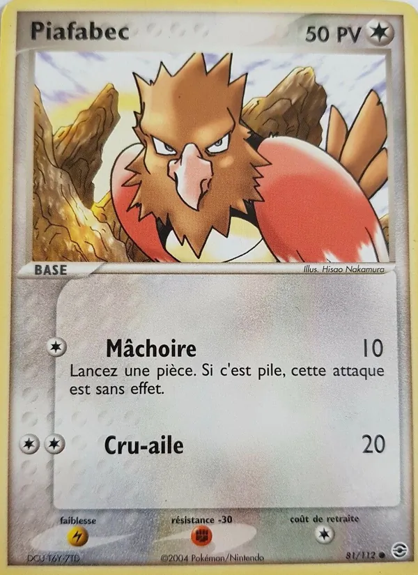 Carte Pokémon Piafabec de l'extension EX Rouge Feu & Vert Feuille
