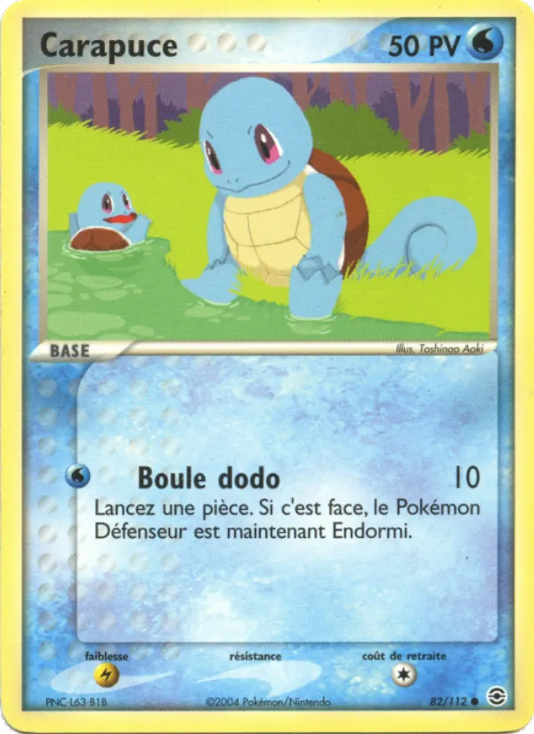 Carte Pokémon Carapuce de l'extension EX Rouge Feu & Vert Feuille