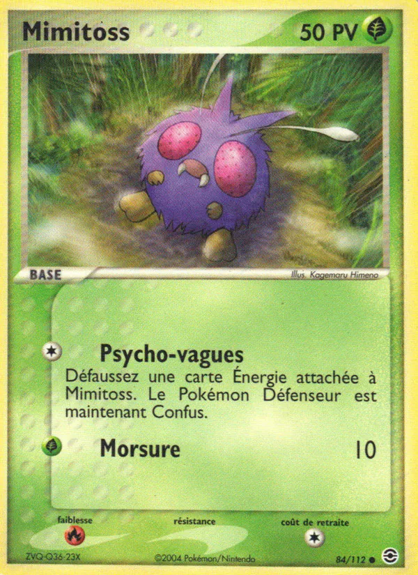 Carte Pokémon Mimitoss de l'extension EX Rouge Feu & Vert Feuille