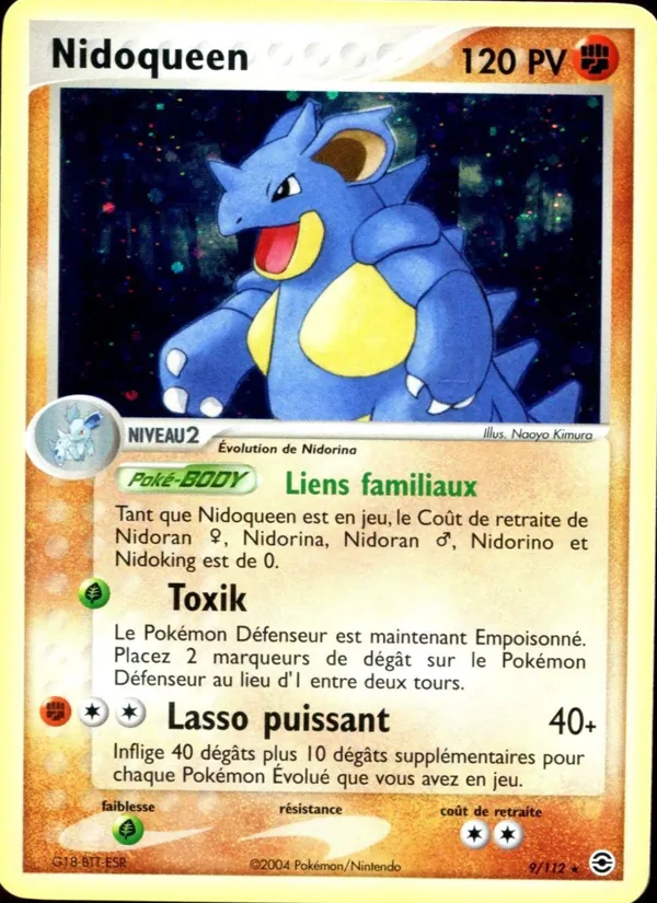 Carte Pokémon Nidoqueen de l'extension EX Rouge Feu & Vert Feuille