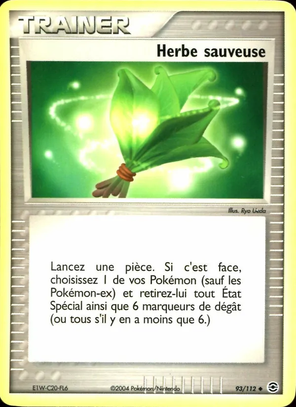 Carte Pokémon Herbe sauveuse de l'extension EX Rouge Feu & Vert Feuille