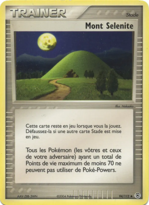 Carte Pokémon Mont Selenite de l'extension EX Rouge Feu & Vert Feuille
