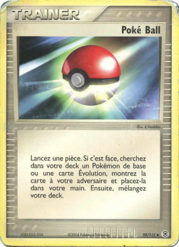 Carte Pokémon Poké Ball de l'extension EX Rouge Feu & Vert Feuille