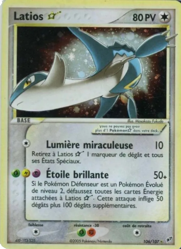 Carte Pokémon Latios ☆ de l'extension EX Deoxys