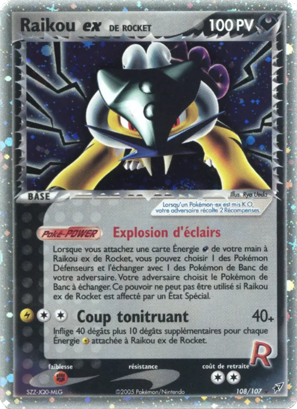Carte Pokémon Raikou ex de Rocket de l'extension EX Deoxys