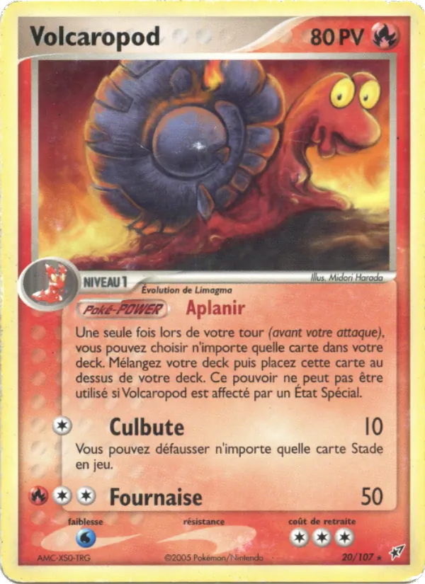 Carte Pokémon Volcaropod de l'extension EX Deoxys