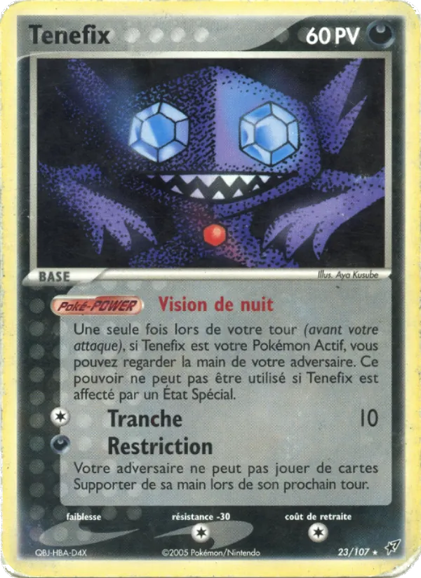 Carte Pokémon Ténéfix de l'extension EX Deoxys