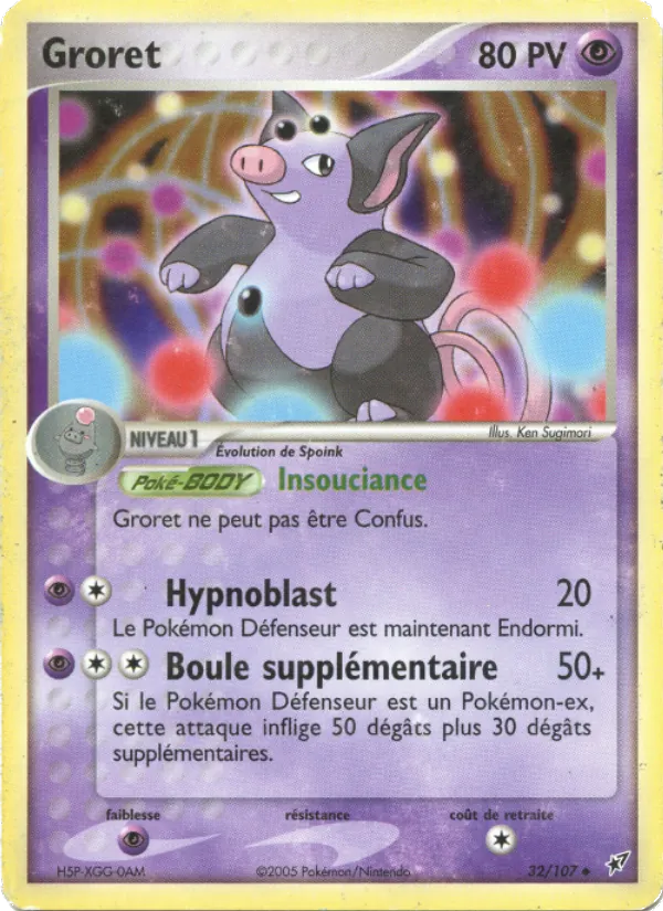 Carte Pokémon Groret de l'extension EX Deoxys
