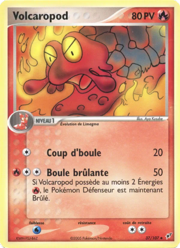 Carte Pokémon Volcaropod de l'extension EX Deoxys