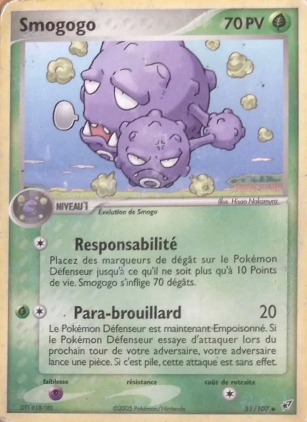 Carte Pokémon Smogogo de l'extension EX Deoxys