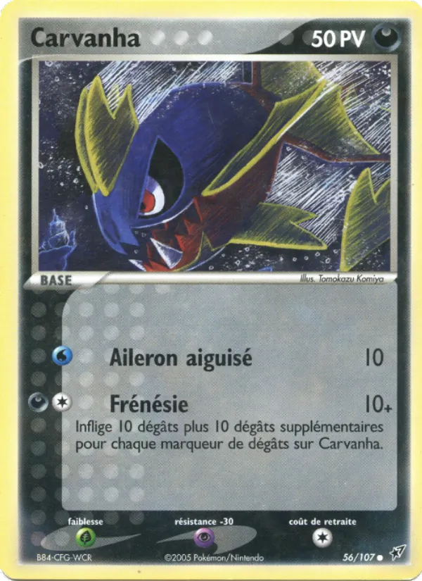 Carte Pokémon Carvanha de l'extension EX Deoxys