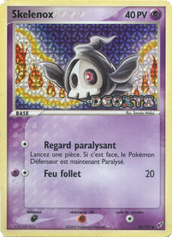 Carte Pokémon Skelénox de l'extension EX Deoxys