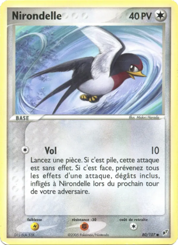 Carte Pokémon Nirondelle de l'extension EX Deoxys