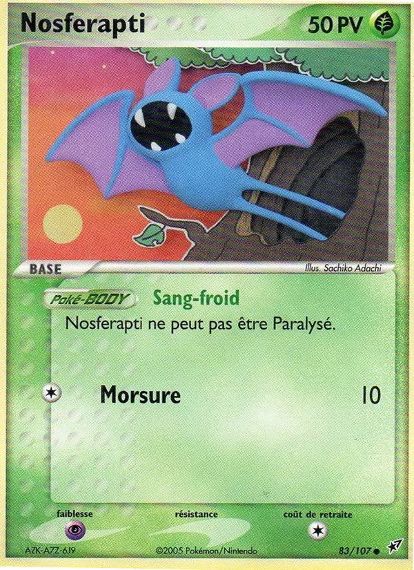 Carte Pokémon Nosferapti de l'extension EX Deoxys