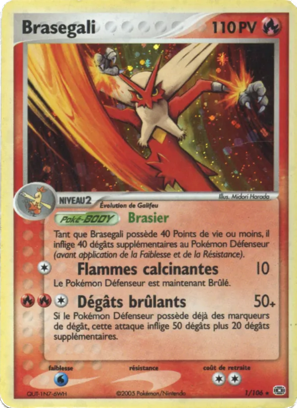 Carte Pokémon Braségali de l'extension EX Émeraude