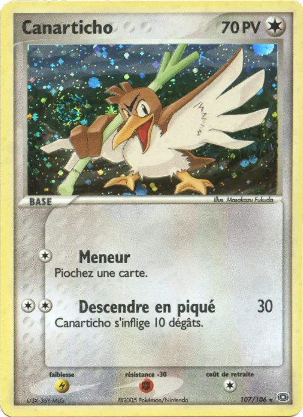 Carte Pokémon Canarticho de l'extension EX Émeraude