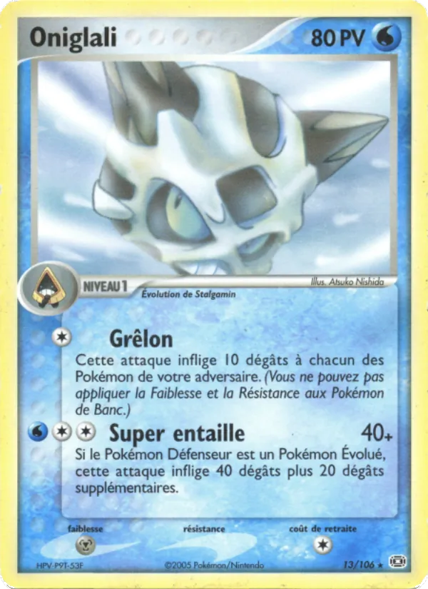 Carte Pokémon Oniglali de l'extension EX Émeraude