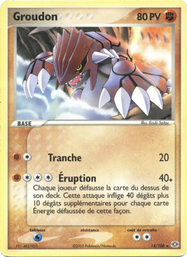 Carte Pokémon Groudon de l'extension EX Émeraude