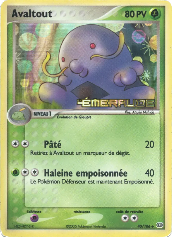 Carte Pokémon Avaltout de l'extension EX Émeraude
