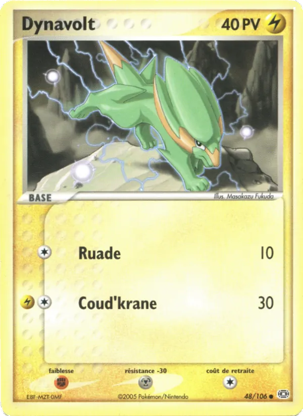 Carte Pokémon Dynavolt de l'extension EX Émeraude