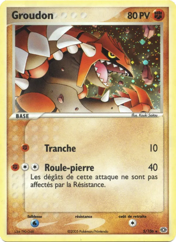 Carte Pokémon Groudon de l'extension EX Émeraude