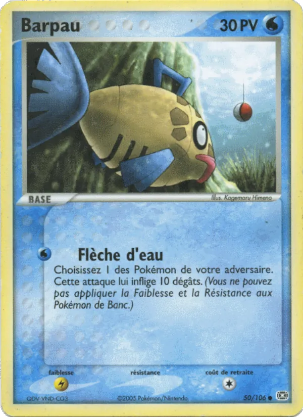 Carte Pokémon Barpau de l'extension EX Émeraude