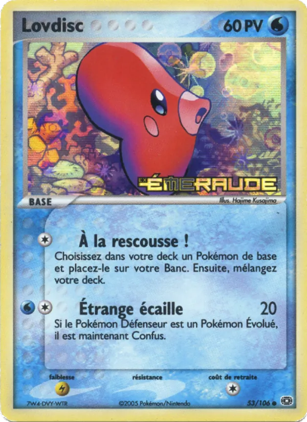 Carte Pokémon Lovdisc de l'extension EX Émeraude