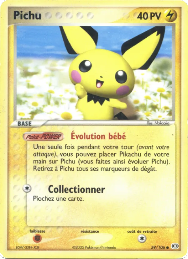 Carte Pokémon Pichu de l'extension EX Émeraude