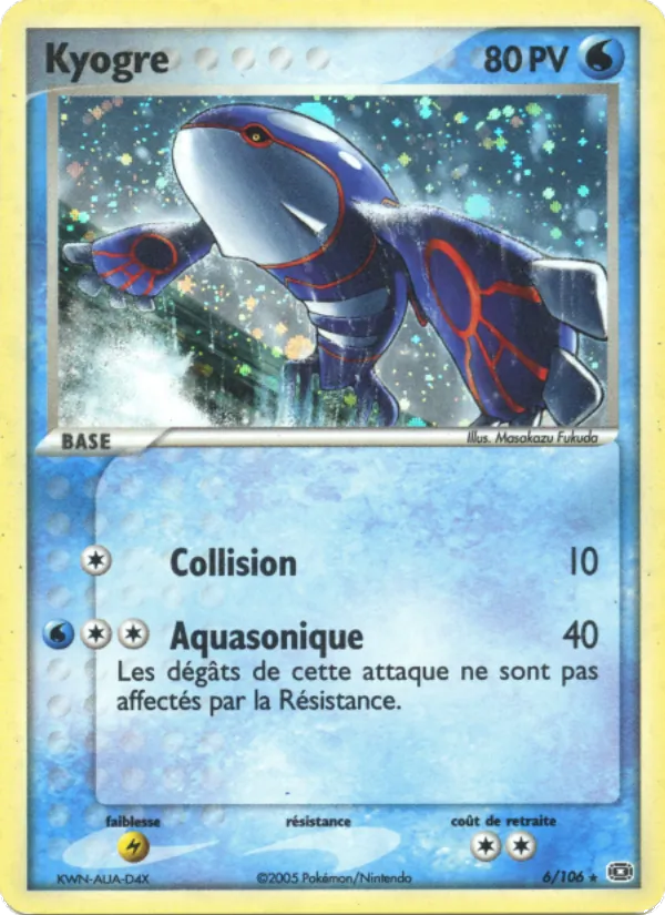Carte Pokémon Kyogre de l'extension EX Émeraude