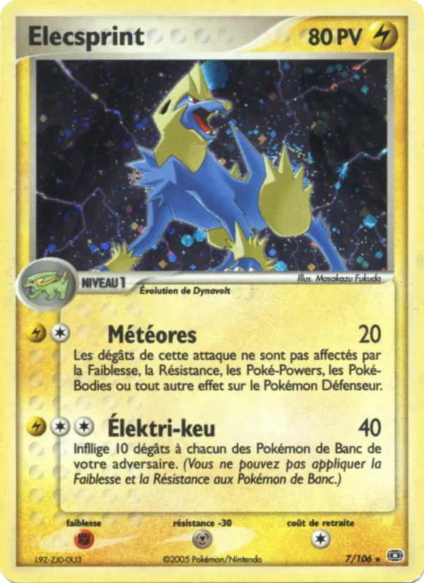 Carte Pokémon Élecsprint de l'extension EX Émeraude
