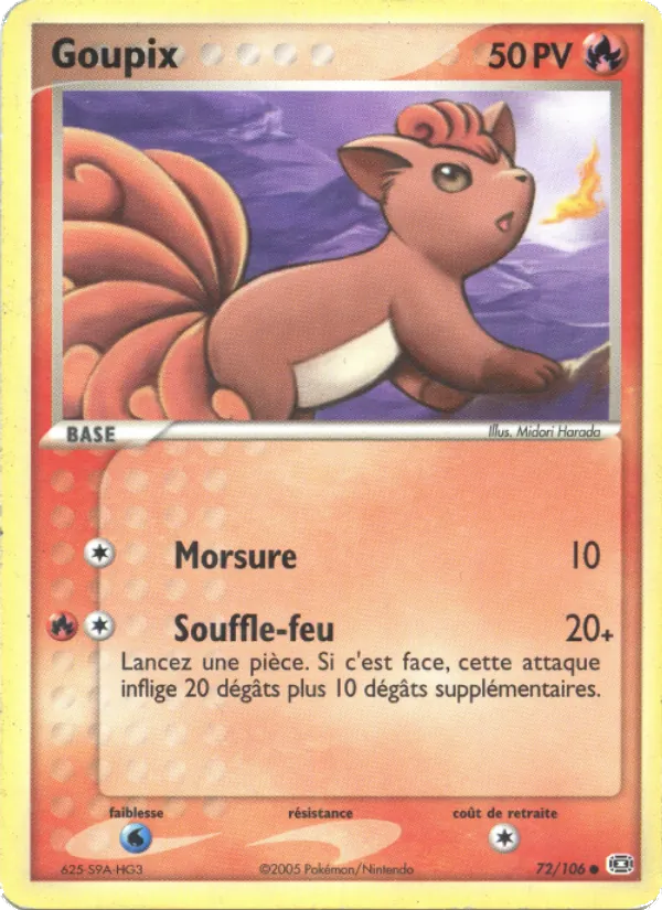 Carte Pokémon Goupix de l'extension EX Émeraude