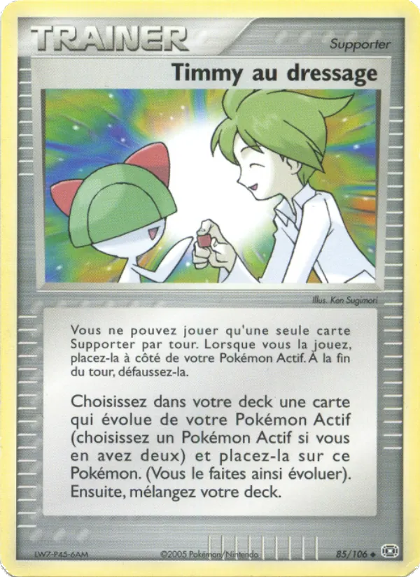 Carte Pokémon Timmy au dressage de l'extension EX Émeraude